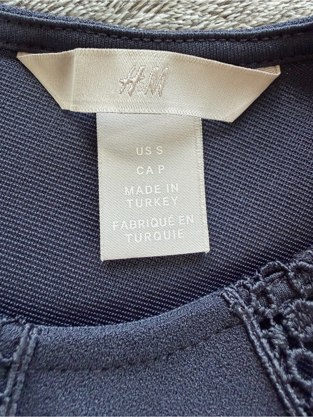 H&M Navy Lace-Yoke A-Line Mini Dress - Picture 8 of 8